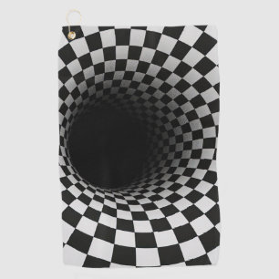 Toalla De Golf Ilusión óptica de túnel en blanco y negro
