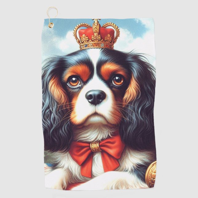 Toalla De Golf Ilustracion Cavalier King Charles Spaniel (Anverso)