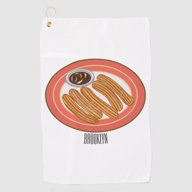 Toalla De Golf Ilustracion Churro personalizado (Anverso)