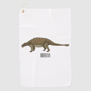 Toalla De Golf Ilustración de Ankylosaurus de dibujos animados 