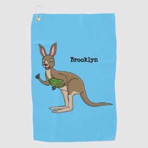 Toalla De Golf Ilustracion de canguro australiano bastante feliz