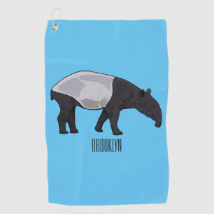 Toalla De Golf ilustración de dibujos animados de tapir