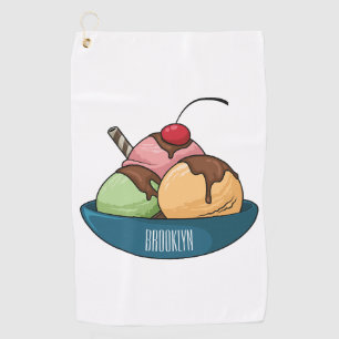 Toalla De Golf Ilustracion de helado personalizado