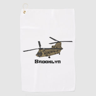 Toalla De Golf Ilustracion de helicópteros militares de Chinook