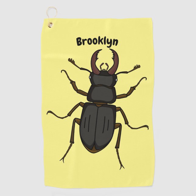 Toalla De Golf Ilustración de insecto escarabajo ciervo (Anverso)