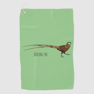 Toalla De Golf Ilustracion de pájaro faisán de Reeves