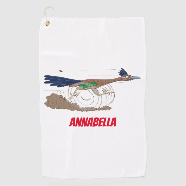 Toalla De Golf Ilustracion de pájaro personalizado de pista diver (Anverso)