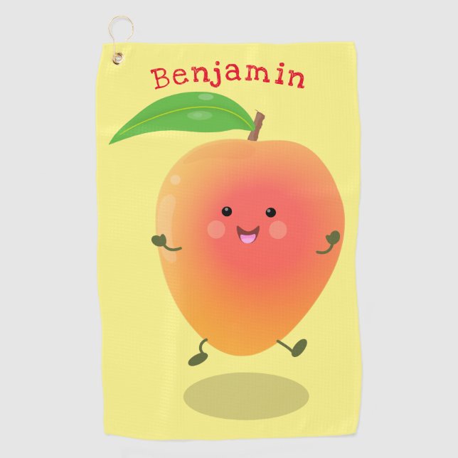 Toalla De Golf Ilustracion de personalizado amarillo de mango ale (Anverso)