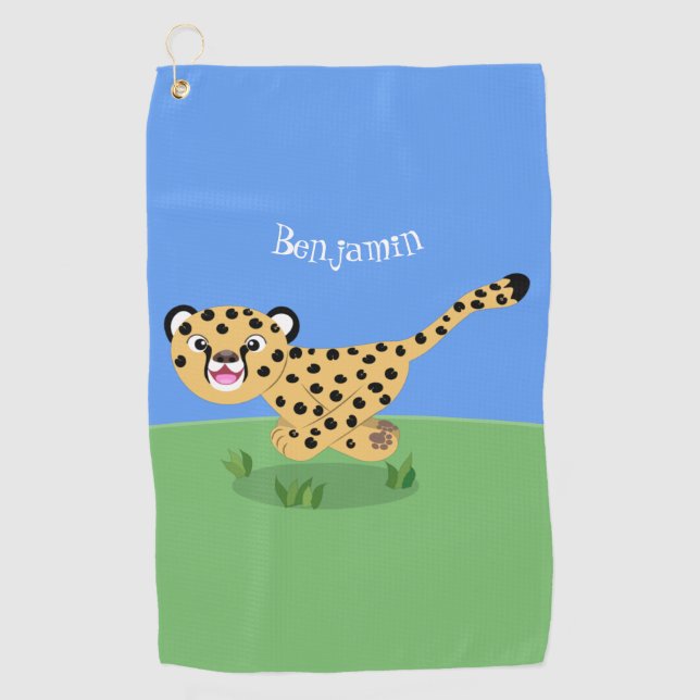 Toalla De Golf Ilustracion de personalizado con queso lindo (Anverso)