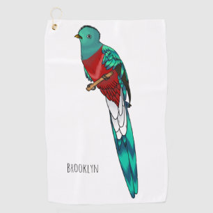 Toalla De Golf Ilustracion de personalizado de aves quetzales res