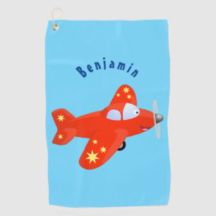 Toalla De Golf Ilustracion de personalizado de avión rojo con vue