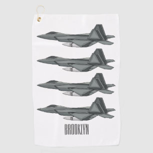 Toalla De Golf Ilustracion de personalizado de aviones de combate