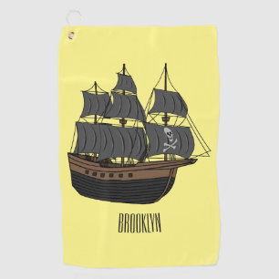 Toalla De Golf Ilustracion de personalizado de buques piratas