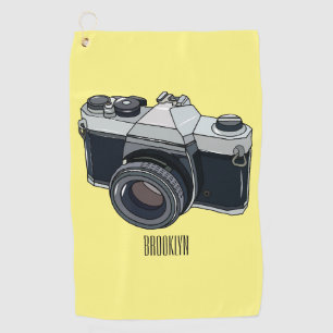 Toalla De Golf Ilustracion de personalizado de cámara de cine
