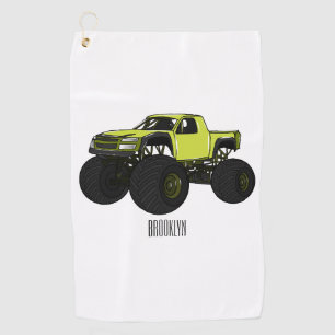 Toalla De Golf Ilustracion de personalizado de camión de monstruo