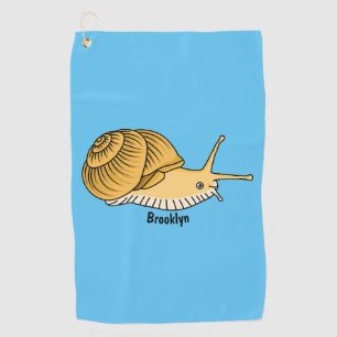 Toalla De Golf Ilustracion de personalizado de caracol amarillo