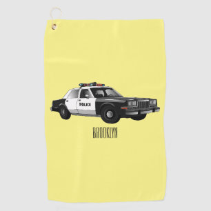 Toalla De Golf Ilustracion de personalizado de coches de policía