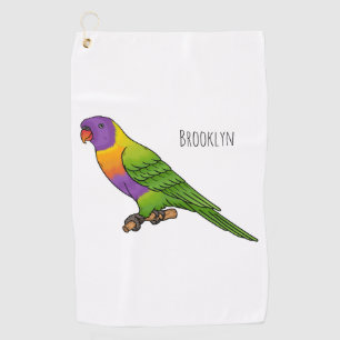 Toalla De Golf Ilustracion de personalizado de cocodrilo arcoiris