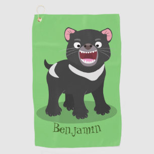 Toalla De Golf Ilustracion de personalizado de demonio de Tasmani