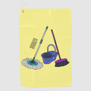 Toalla De Golf Ilustracion de personalizado de escobas y mopas