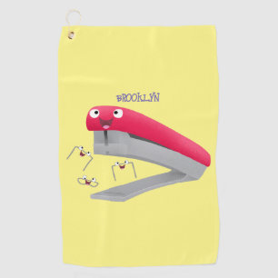 Toalla De Golf Ilustracion de personalizado de grapadora de color