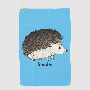 Toalla De Golf Ilustracion de personalizado de hedgehog espinoso