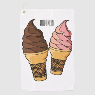 Toalla De Golf Ilustracion de personalizado de helado de cono