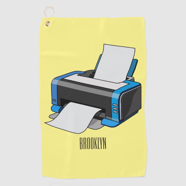 Toalla De Golf Ilustracion de personalizado de impresora (Anverso)