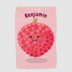 Toalla De Golf Ilustracion de personalizado de linché rosado