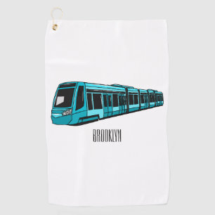 Toalla De Golf Ilustracion de personalizado de locomotora eléctri