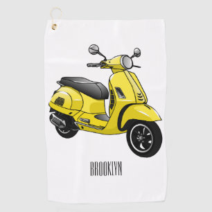 Toalla De Golf Ilustracion de personalizado de motocicleta con ci