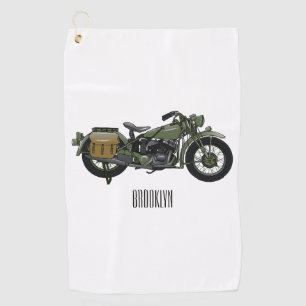 Toalla De Golf Ilustracion de personalizado de motocicleta de cru