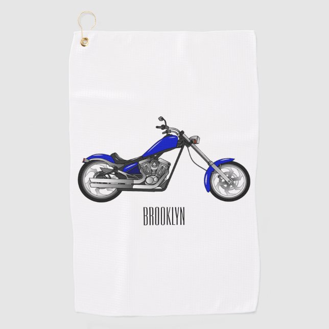 Toalla De Golf Ilustracion de personalizado de motocicleta de hel (Anverso)
