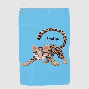 Toalla De Golf Ilustracion de personalizado de ocelot de Cute