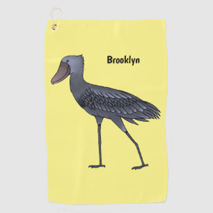 Toalla De Golf Ilustracion de personalizado de pájaro Shoebill