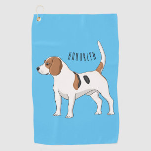 Toalla De Golf Ilustracion de personalizado de perro Beagle