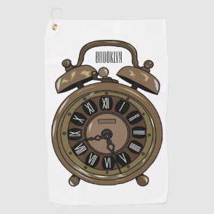 Toalla De Golf Ilustracion de personalizado de reloj de alarma