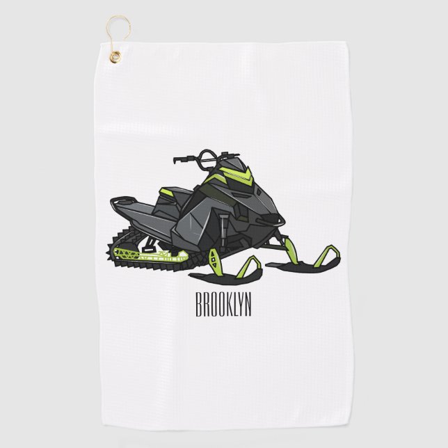 Toalla De Golf Ilustracion de personalizado para motos de nieve (Anverso)
