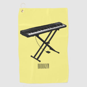 Toalla De Golf Ilustracion de piano personalizado de teclado