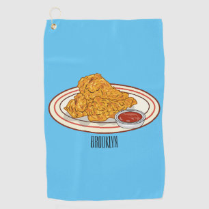 Toalla De Golf Ilustracion de pollo frito personalizado