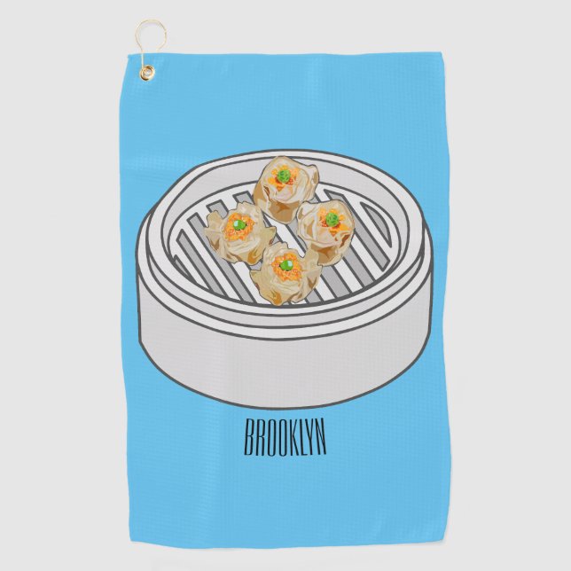Toalla De Golf Ilustracion de Shumai dim sum personalizado (Anverso)