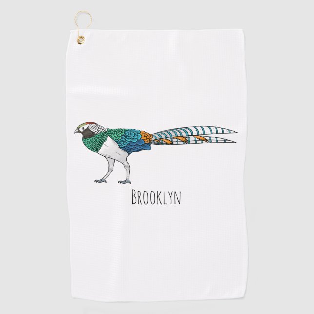 Toalla De Golf Ilustracion del faisán de Lady amherst (Anverso)