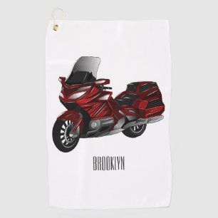 Toalla De Golf Ilustracion del personalizado de motocicleta de To