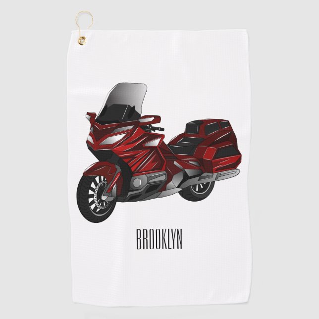 Toalla De Golf Ilustracion del personalizado de motocicleta de To (Anverso)