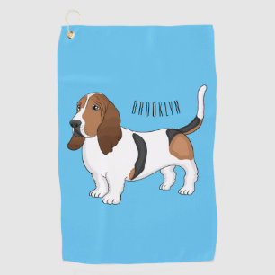 Toalla De Golf Ilustracion del personalizado del perro de enlace