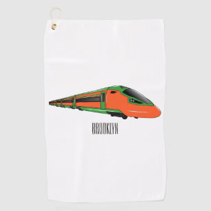 Toalla De Golf Ilustracion del personalizado del tren de bala
