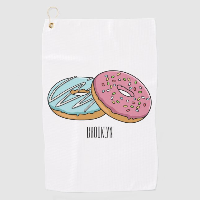 Toalla De Golf Ilustracion Donut personalizado (Anverso)