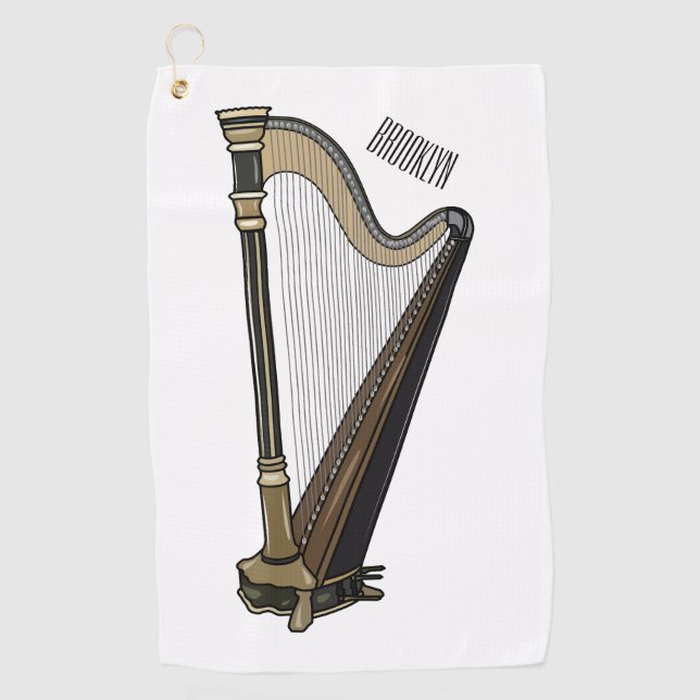 Toalla De Golf Ilustracion Harp personalizado (Anverso)