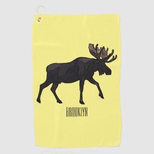 Toalla De Golf Ilustracion Moose personalizado