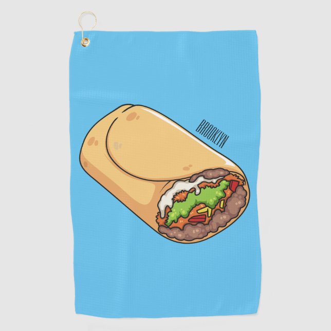 Toalla De Golf Ilustracion personalizado Burrito (Anverso)